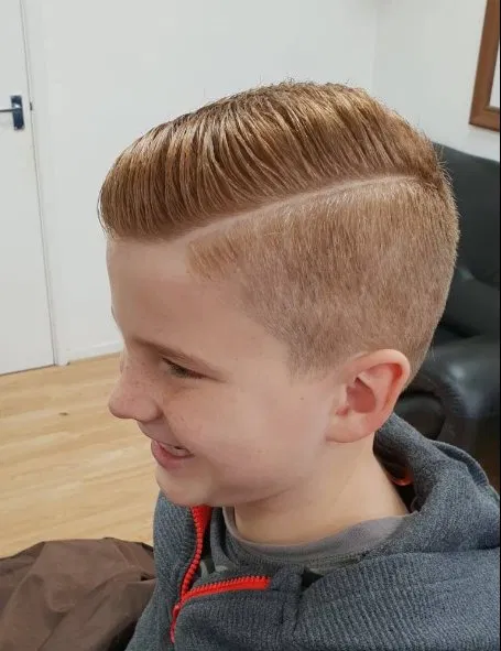Sharp side-part taper